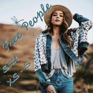 Free People Ditsy Denim Jacket Sz XS-S